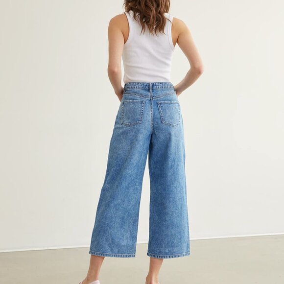 Reitmans Light Blue Wide-Leg High-Rise Crop Jeans - Picture 1 of 9